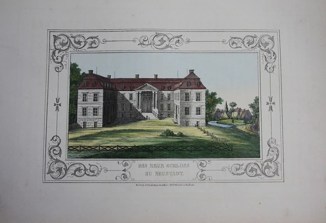 Neustadt-Glewe Nuevo Castillo Mecklenburg-Vorpommern Litografía Lisch