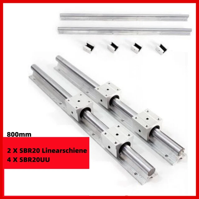Rail linéaire, SBR20, jeu de glissières à roulement linéaire, 2 Rail linéaire, SBR20, jeu de glissières à roulement linéaire, 2