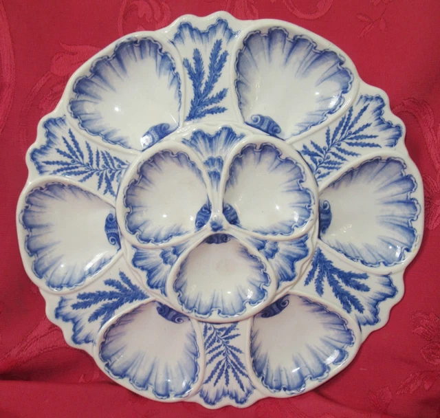 Gorgeous Antique French Bordeaux Vieillard Oyster Majolica / Faience Plate