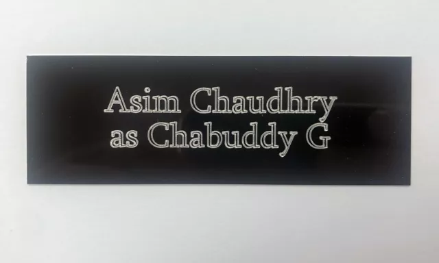 Asim Chaudhry 105x35mm Engraved Plaque for Signed Chabuddy G Memorabilia Display