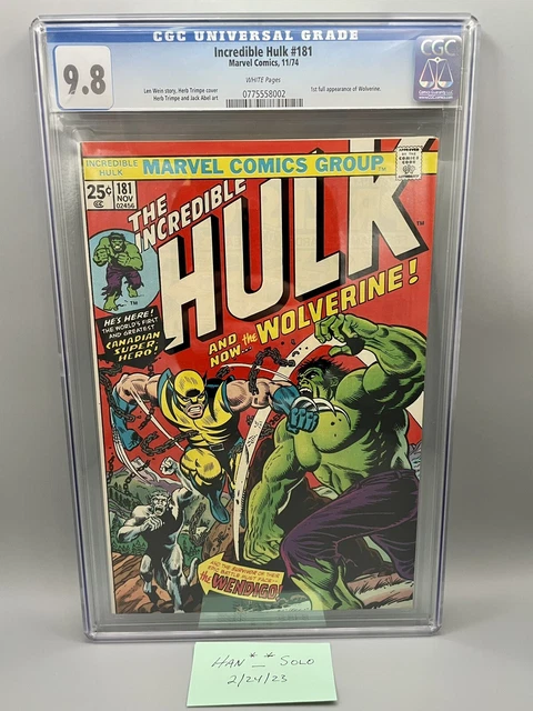~-Incredible Hulk 181-CGC 9.8-White Pages-1974-Marvel-Wolverine-Bronze Age Key-~