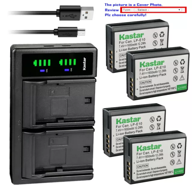 Kastar Battery LTD2 Charger for Canon LP-E10 LC-E10 & Canon EOS Rebel T7 DSLR