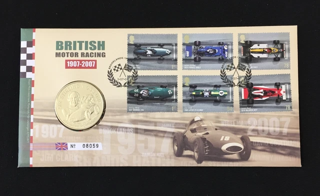 Great Britain 2007 British Motor Racing Stirling Moss Medal Cover  AB197