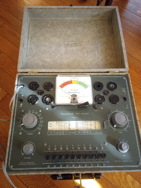 Awesome Heathkit TC-2 Tube Checker with Manual + Case + Extras!