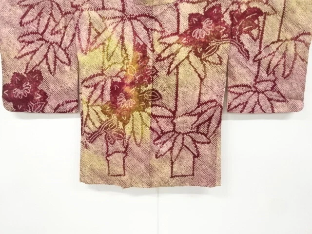 6611722: Japanese Kimono / Antique Haori / All Shibori / Bamboo Grass & Flower