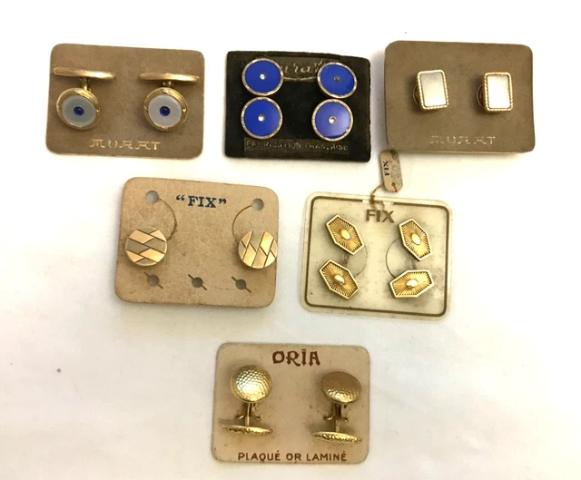 Boutons De Manchette Anciens Chatenoud-France – Plaqué Or 18K – Avec écrin D'origine – Occasion Vintage