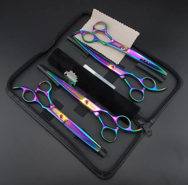 7 inch Professional Pet grooming scissors Cutting&Curved&Thinning shears k347 2