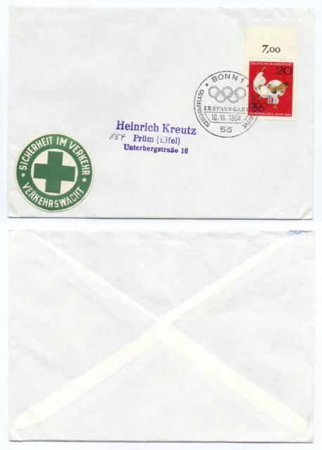 102502 - Mi.Nr. 451 Oberrand - FDC - Bonn 10.10.1964 - Olympisches Jahr, Judo