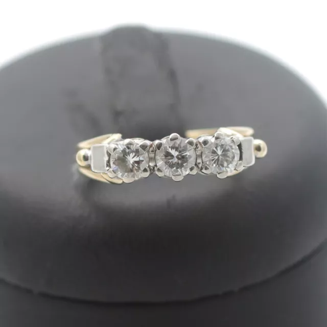 Antik 1,00 Ct  Diamant Ring 585 Gold 14 Kt Gelb- Weißgold Brillant Wert 2800,-