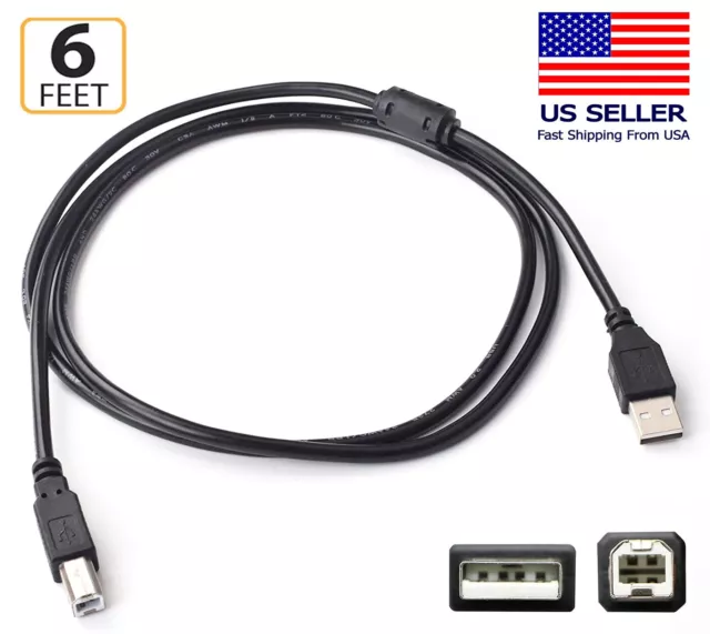 6FT USB 2.0 Cable for Behringer Keyboard/Synth: MS-1, DEEPMIND 6, DEEPMIND 12