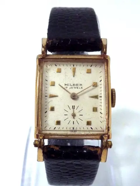 Vintage Milber Wristwatch by Berman W. Co. Art Deco CAL BOM Swiss 17j Movement