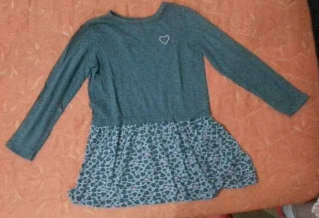 lotto 351b vestito abito grigio 7/8 anni bimba bambina maglia