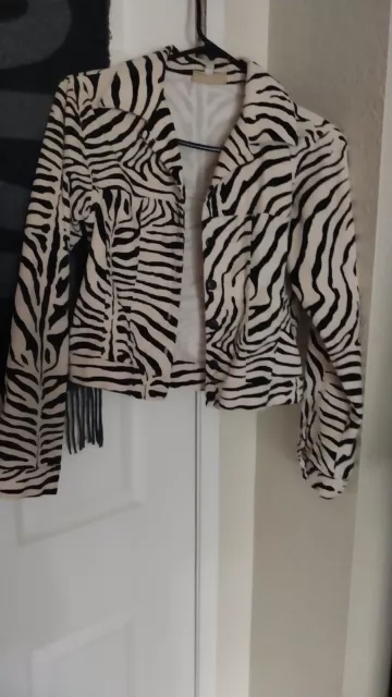 Cache Vintage Zebra Print Jacket Sz Xsmall Cache Vintage Zebra Print Jacket Sz Xsmall