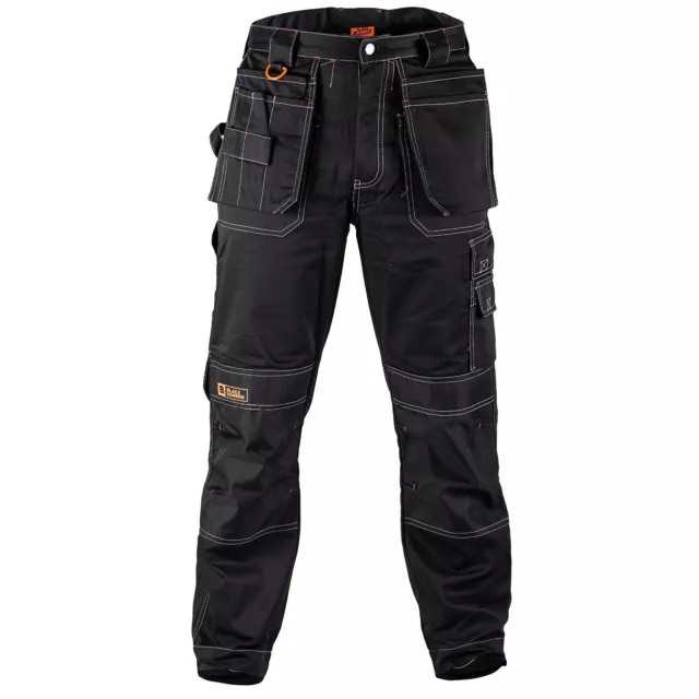 Black Hammer Mens Durable Lightweight Work Trousers Safety Cargo Pants 40W 31L