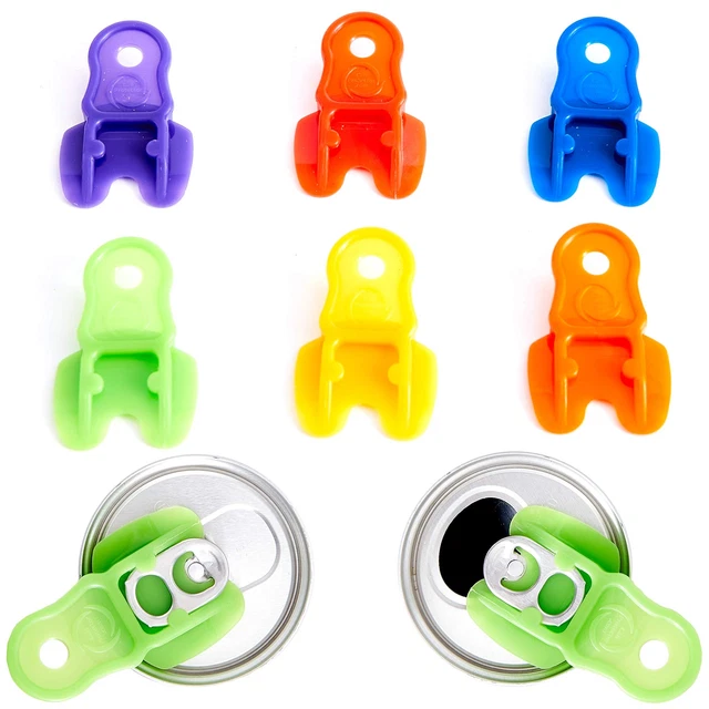 Vibrant Colored 6Pk Drink Shield and Soda Protector for Family. Plastic Tab C...