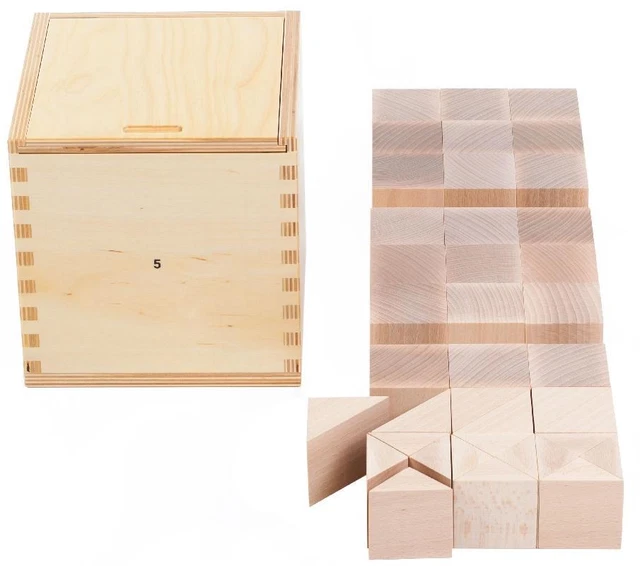 Holzspielzeug Fröbelgaben 5 für Kinderkrippe LxBxH 180x180x183mm NEU Holzspiel