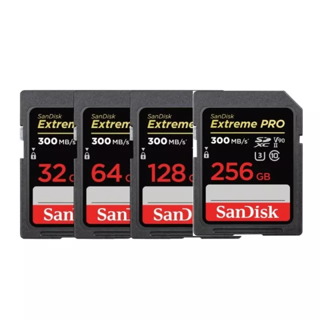 New Sandisk Extreme Pro 256Go 128Go 64Go 32Go SDXC SDHC SD Cartes mémoire UHS-II