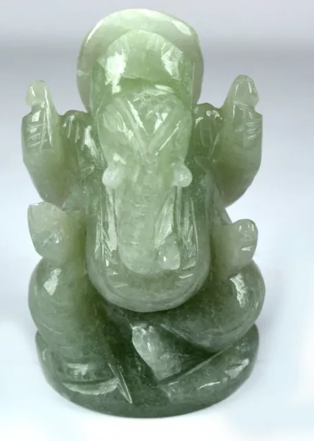 Natural Hand Carved 784 Ct Jade Lord Ganesha Auspicious Religious Figurine