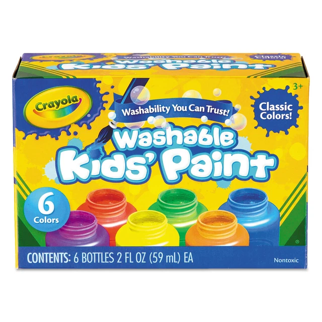 Paquete de 3 pinturas lavables para niños Crayola 2 oz 6/paquete-clásico -54-1204