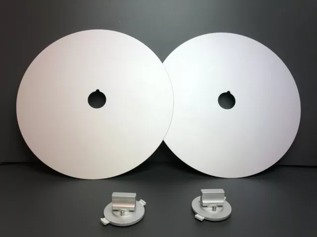 2x New Metal AEG DIN Plates 12" And Adaptes For NAGRA T / NAGRA TI