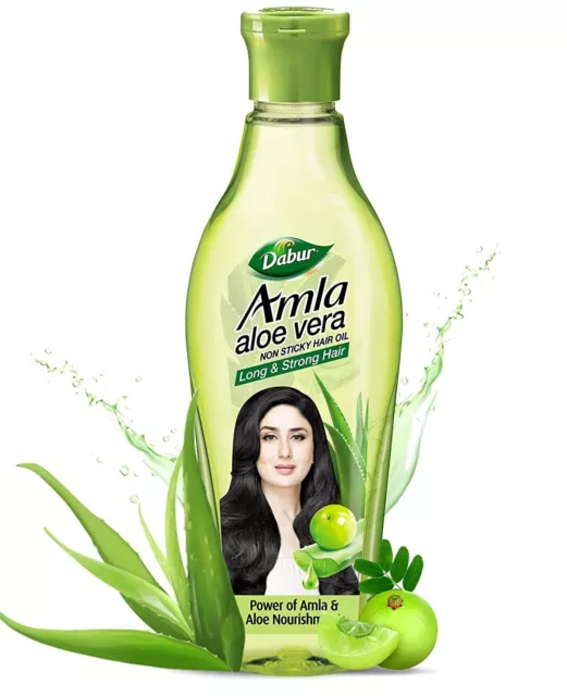Aloe Vera Dabur Amla Hair Oil 100ml - Herbal gooseberry Indian - Non Stick Oil