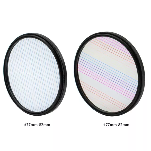 Rainbow/Blue Streak Effect Filter-77/82mm Circular Lens Brushed Flare Filter