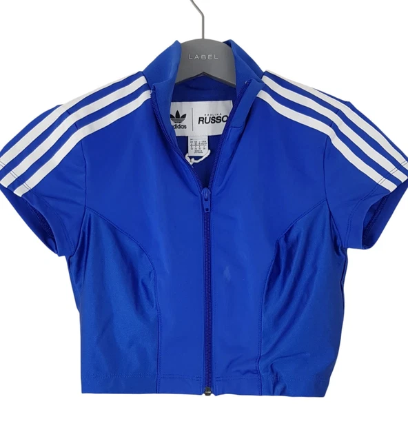 ADIDAS ORIGINALS X Paolina Russo Blue Zip Crop Top Size Worn