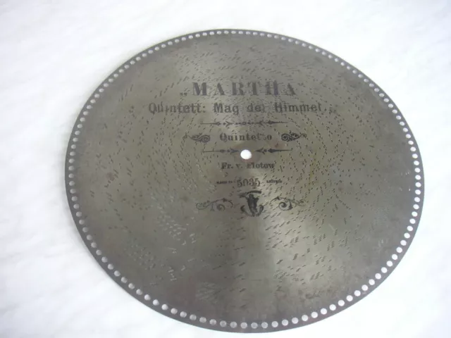 Martha Polyphon Automat Platte 50cm music box disc 19 5/8" Spieluhr Spieldose