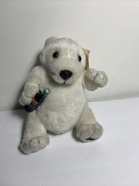 Coca-Cola Polar Bear Plush Holding Coke