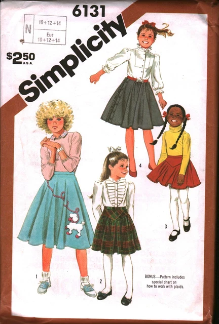 6131 Uncut Simplicity Cartamodello Ragazze Set Di Gonne Tre Lunghezze Oop Cucire