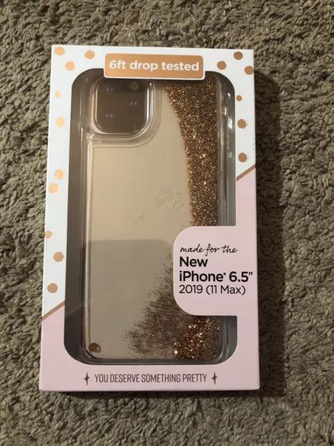 Fellowes iPhone 11 Max 6.5” Case Waterfall Glitter Bling Rose