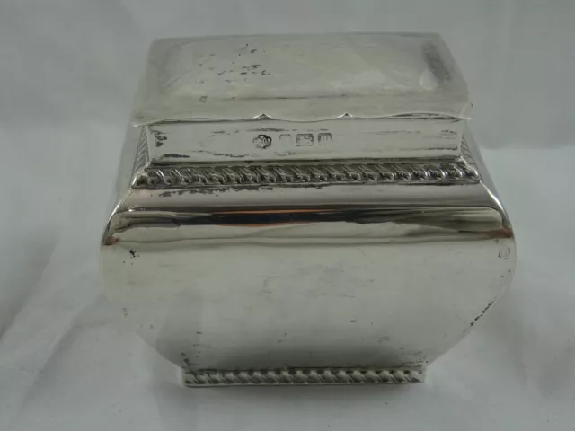 STERLING silver TEA CADDY, 1911, 114gm