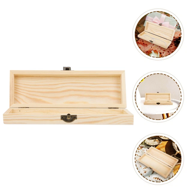 Caja de almacenamiento de madera maciza cajas de regalo tapas pendientes portátil caja de recuerdos