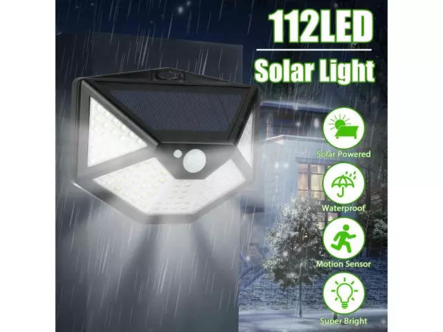 Ultra Bright LED Solar Security PIR Motion Sensor Outdoor Light Garden Wall UK