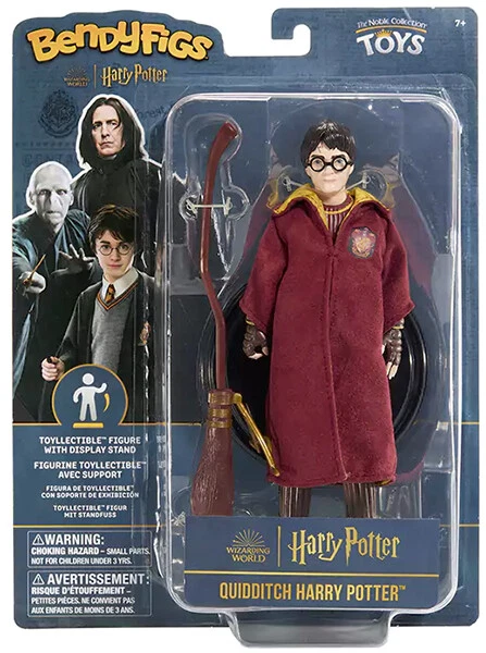 Noble Collection BendyFigs Harry Potter – Figura Di Harry Potter In Divisa Quidditch – 16 Cm Pieghevole E Posabile Con Supporto - 2