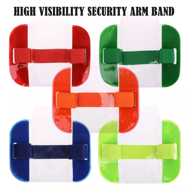 High Visibility Security Arm Band ID Badge Card Holder SIA Armband New 5 Colors