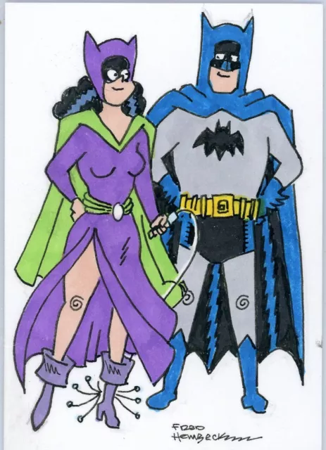 Fred Hembeck Sketch Card: Batman & Catwoman (DC)