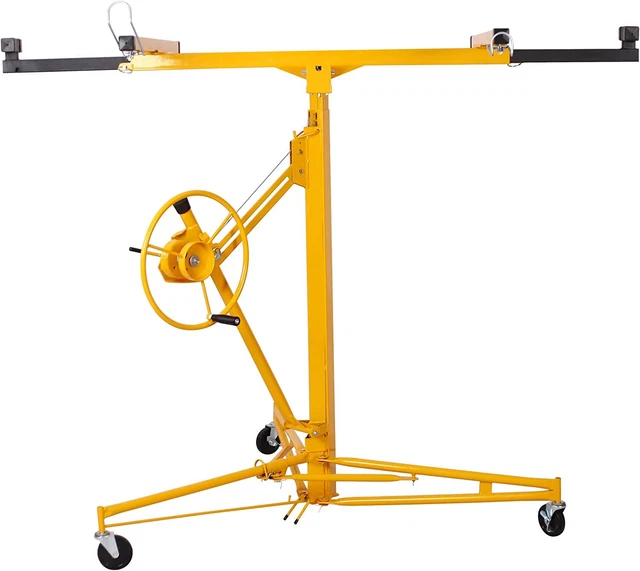 Heavy-duty Drywall Lift Panel 11' Lift Drywall Panel Hoist Jack Lifter, Yellow