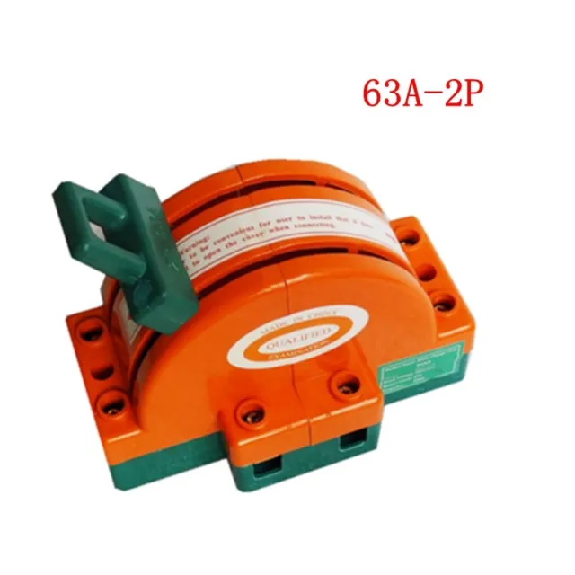 1pc 63A 2 Pole Double Throw Knife Safety Disconnect Switch 220V/380V