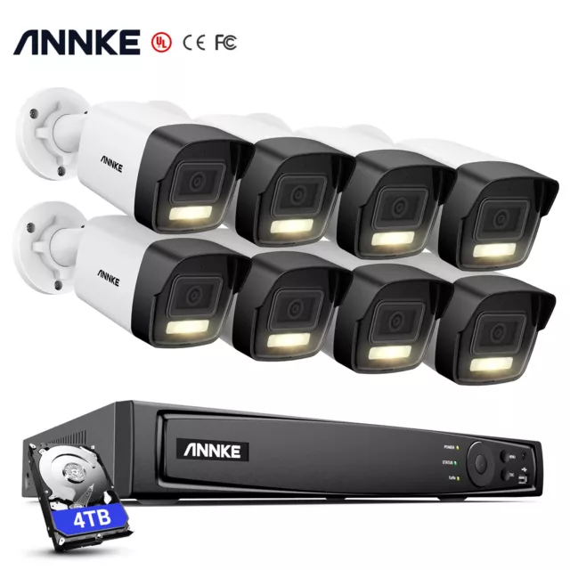 ANNKE 12MP POE Überwachungskamera Außen Set Farbige Nachtsicht Mit Audio H.265+