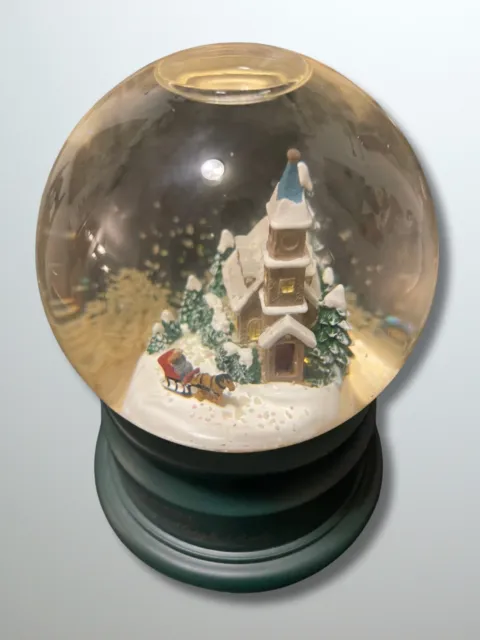 Vintage Thomas Kinkade Sunday Evening Sleigh Ride Snow Globe 1996 - Collectible