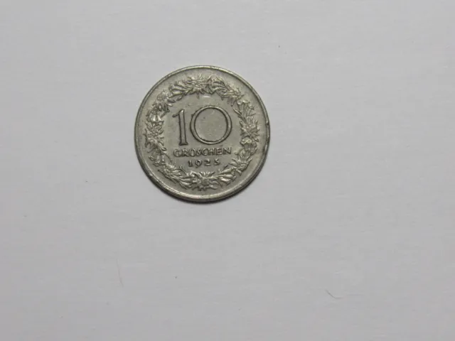 Old Austria Coin - 1925 10 Groschen - Circulated