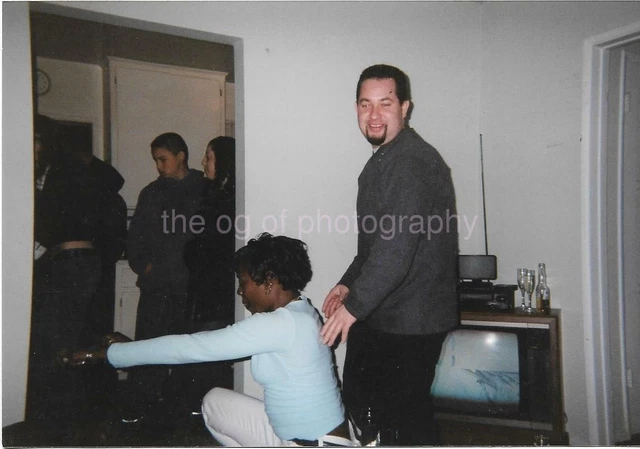 Party Squat FOUND PHOTOGRAPH Color FREE SHIPPING Original Snapshot VINTAGE 06 7