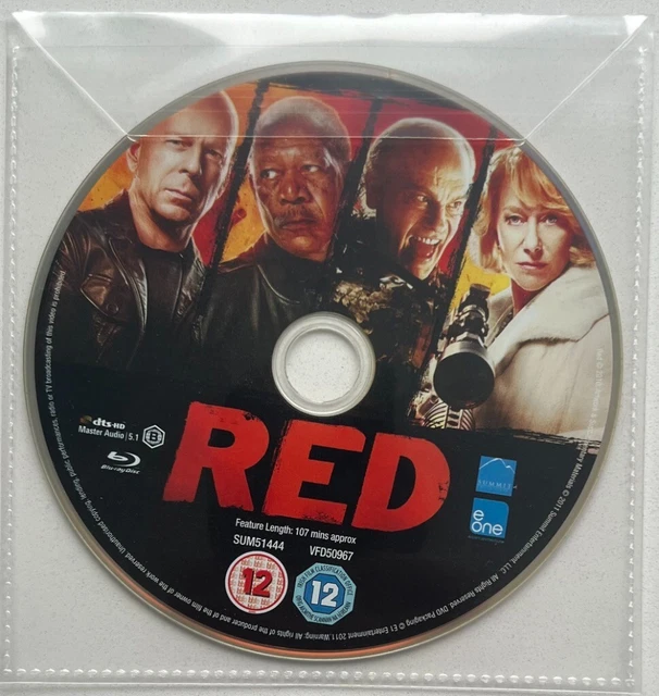 RED - BRUCE Willis Blu-Ray Disc Only In A Clear Sleeve - Free Postage ...
