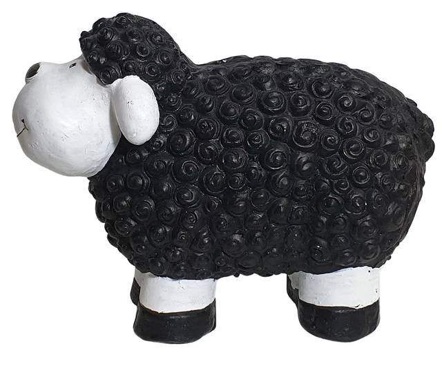 DEKOFIGUR SCHAF DEKO Figur Schwarz Weiß Garten Groß Tierfigur ca