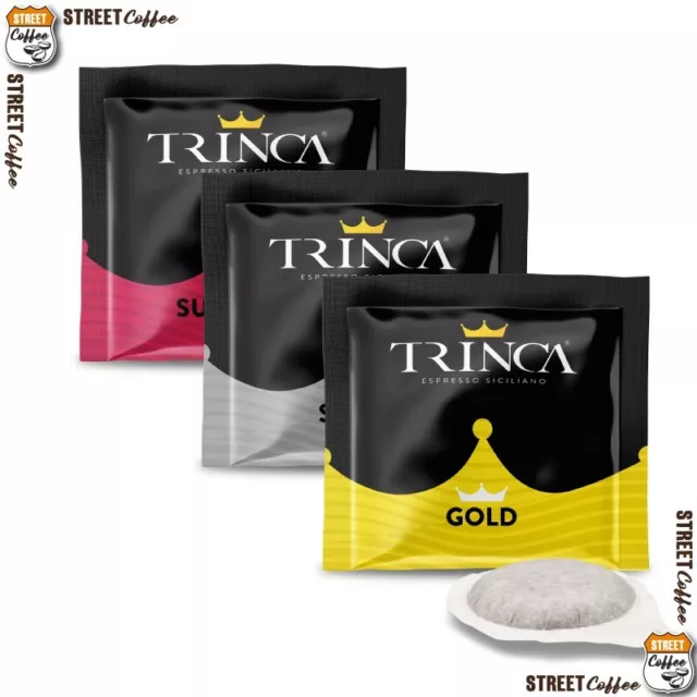 150 Cialde Caffè Trinca Filtrocarta ESE 44 Gold Silver Supremo MIX KIT Assaggio