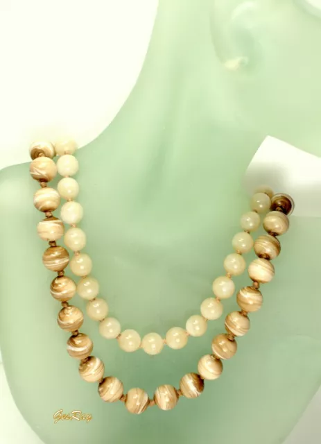 Old Antique Banded Agate Necklace, Hand Knoted Stands, Fancy Clasp