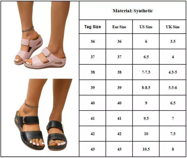 Ladies Summer Casual Wedge Heels Platform Slippers Beach Sandals Holiday Shoes. 3