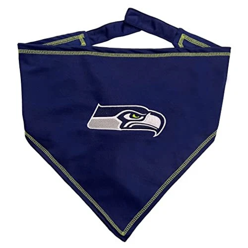 NFL Seattle Seahawks TIE Bandana, Small/Medium. Dog Bandana Scarf Bib for Pet Ca