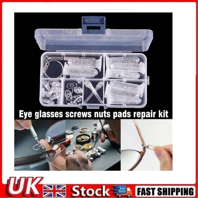 GLASSES REPAIR KIT Spectacles Screws Nose Pads Optical Repair Kit Top